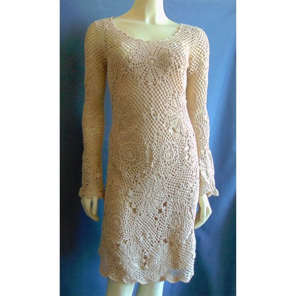 Boston Proper Dresses & Skirts - Boston Proper Nude Crochet Dress S